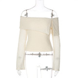 Off Shoulder Long Sleeve T Shirts BLG-T5C20914K