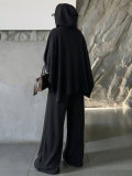 Loose Long Sleeve Hooded Top Pants Suit HNIF-MC019