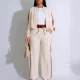 Contrast Color Long Sleeve Drawstring Two Piece Pants Set HNIF-YF012