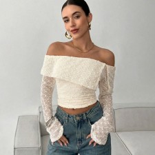 Off Shoulder Long Sleeve T Shirts BLG-T5C20914K