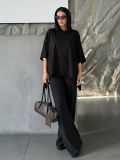 Loose Long Sleeve Hooded Top Pants Suit HNIF-MC019