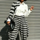 Contrast Color Stripe Two Piece Pants Set GQLK-6603