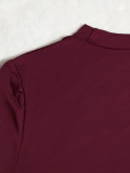 Solid Color Long Sleeve Top Pleated Skirts Suit HNIF-YF193