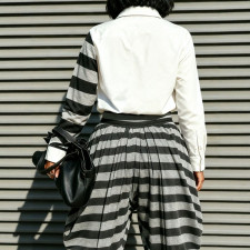 Contrast Color Stripe Two Piece Pants Set GQLK-6603