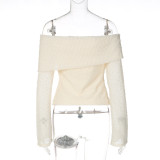 Off Shoulder Long Sleeve T Shirts BLG-T5C20914K