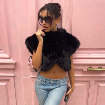Stand Collar Fur Top GDSF-D26TP335