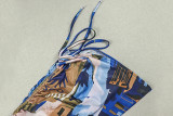 Printed Long Sleeve Drawstring Mini Dress GJYO-JD305783
