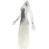Slash Shoulder Ruched Sleeveless Maxi Dress GJYO-JD305813