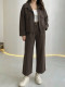 Solid Color Long Sleeve Two Piece Pants Set MIL-L418