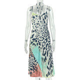 Leoaprd Printed Sling Backless Maxi Dress GJYO-JD303985