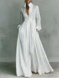 Plus Size Retro Print Loose Long Sleeve Maxi Dress GQLK-KG-6697