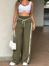 Stripe Drawstring Wide Leg Pants MIL-L426