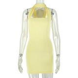 Solid Color Sleeveless Mini Dress GJYO-JD305650