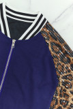 Leopard Sequin Long Sleeve Jackets Coats GYLY-11396