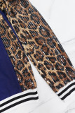 Leopard Sequin Long Sleeve Jackets Coats GYLY-11396