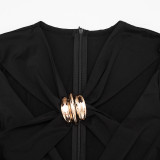 Hollow Out Metal Buckle Jumpsuit MXBF-D26JP357
