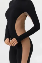 Tight Contrast Color Long SLeeve Yoga Jumpsuit MZ-26022