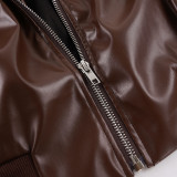 Long Sleeve Zipper Leather Jackets GPKJ-MR52216