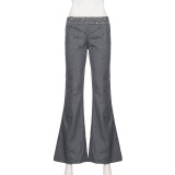Fashion Hollow Out Micro Flare Pants GPKJ-MR51909