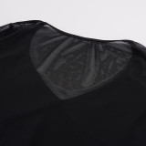 Deep V Neck See Through Mesh Bodysuit GPKJ-MR52225