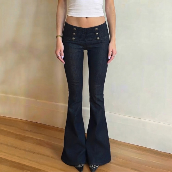 Fashion Retro Low Waist Flare Pants GPKJ-MR51948