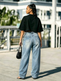 Plus Size Fashion Wide Leg Jeans GYLN-5025