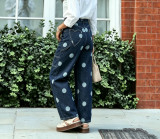 Plus Size Polka Dot Printed Straight Jeans GYLN-3811