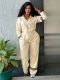 Solid Color Long Sleeve Sweatshirt Two Piece Pants Set TK-6358