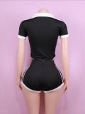 V Neck Short Sleeve Tops Sport Short Suit GTGE-MH1035