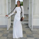 Long Sleeve Solid Color Ruched Maxi Dress BLG-D5619385A