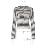 Stripe Long Sleeve Top BLG-T6722158A