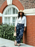 Plus Size Polka Dot Printed Straight Jeans GYLN-3811