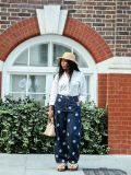 Plus Size Polka Dot Printed Straight Jeans GYLN-3811
