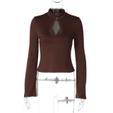Long Sleeve Solid Color Top BLG-T6521743A
