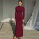 Long Sleeve Solid Color Maxi Dress BLG-D5619464K