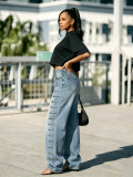 Plus Size Fashion Wide Leg Jeans GYLN-5025