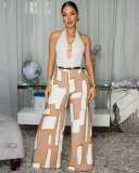Geometric Print Wide-leg Pants GTYZ-7629