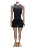 Sleeveless Solid Color Rivet Mini Dress GFCF-1590
