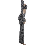 Leopard Printed Hollow Out Jumpsuit GZJQ-K6Q18818A