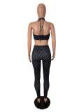 Polka Dot Printed Sleeveless Jumpsuit SHD-8526