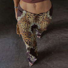 Leopard Printed Drawstring Pants GZJQ-K6P18191A