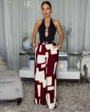 Geometric Print Wide-leg Pants GTYZ-7629