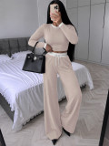Contrast Color Long Sleeve Pants 2 Piece Set SFY-931