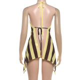 Irregular Halterneck Backless Tie Up Top GZJQ-K6L18005A