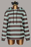 Stripe Contrast Color Hooded Sweatshirt YWXS-K26L3030