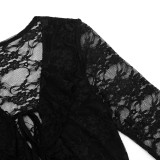 Solid Color Lace Ruffles Mini Dress GSZM-D26DS402