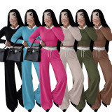 Contrast Color Long Sleeve Pants 2 Piece Set SFY-931