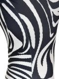 Zebra Print Long Sleeved Jumpsuit SHD-8527