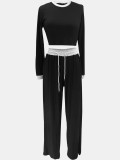 Contrast Color Long Sleeve Pants 2 Piece Set SFY-931