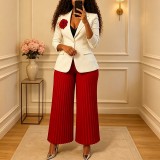 Plus Size Blazer Coat Two Piece Pants Set GMLF-3386